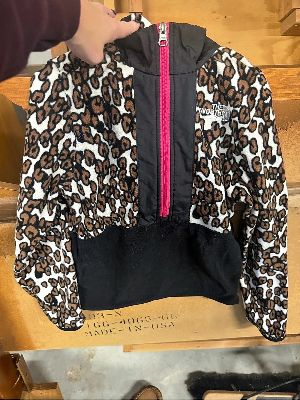 The North Face Youth Printed Glacier 1/4 Zip Brown & Black Jacket